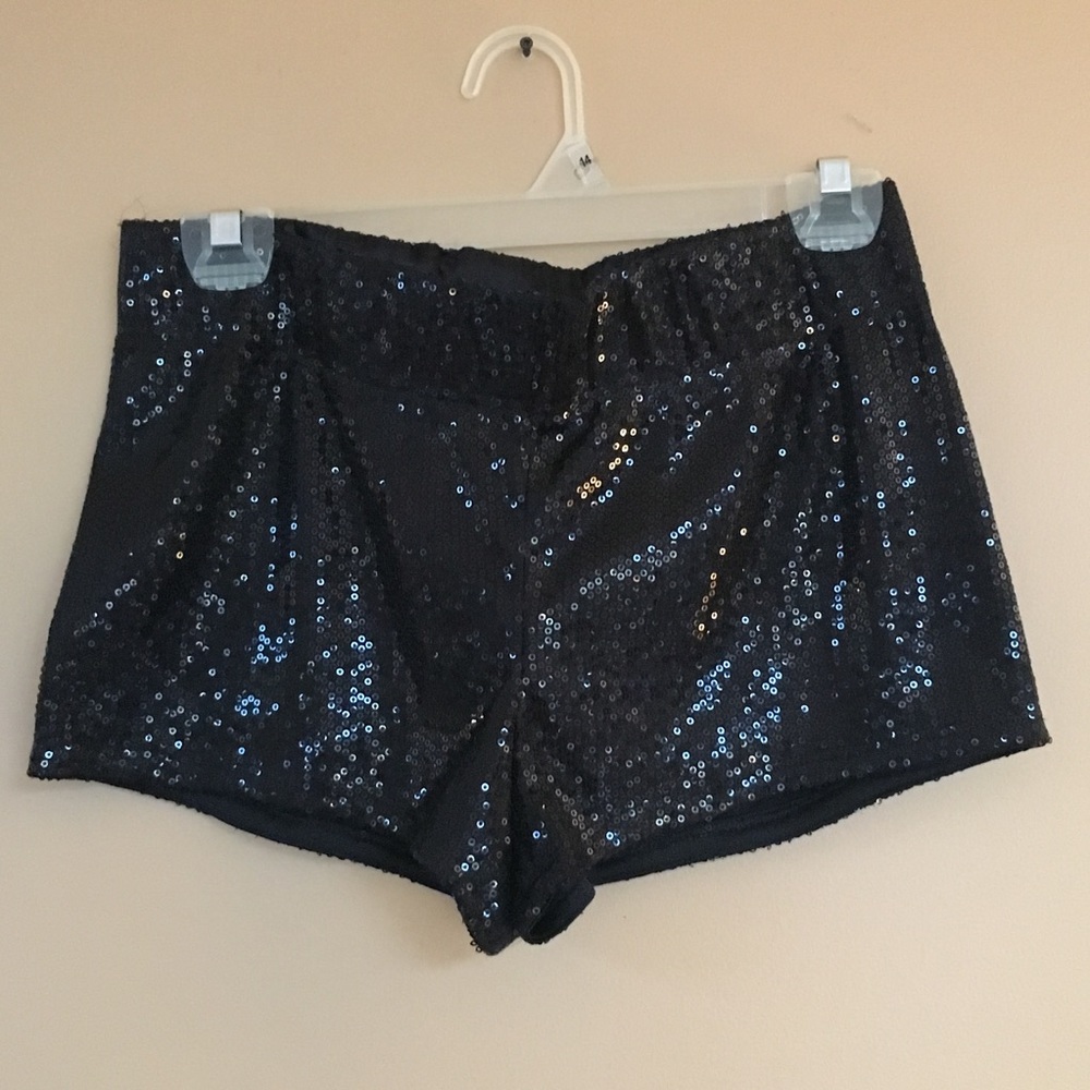 Sequin black shorts